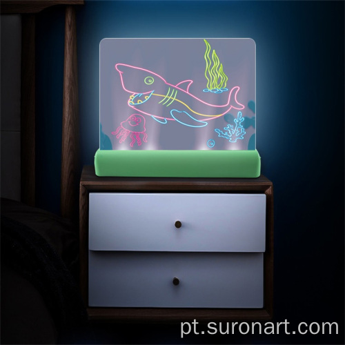 Brilhante 3D Flashing Magic LED Prancheta de desenho